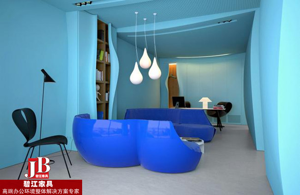 上海碧江辦公家具廠打造的海洋風(fēng)辦公家具空間
